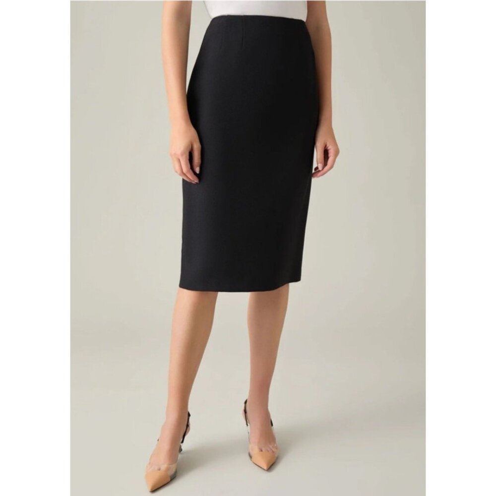 Kasper Skirt 16 Black Lined Stretch Polyester Classic Career Suit Coordinate NEW